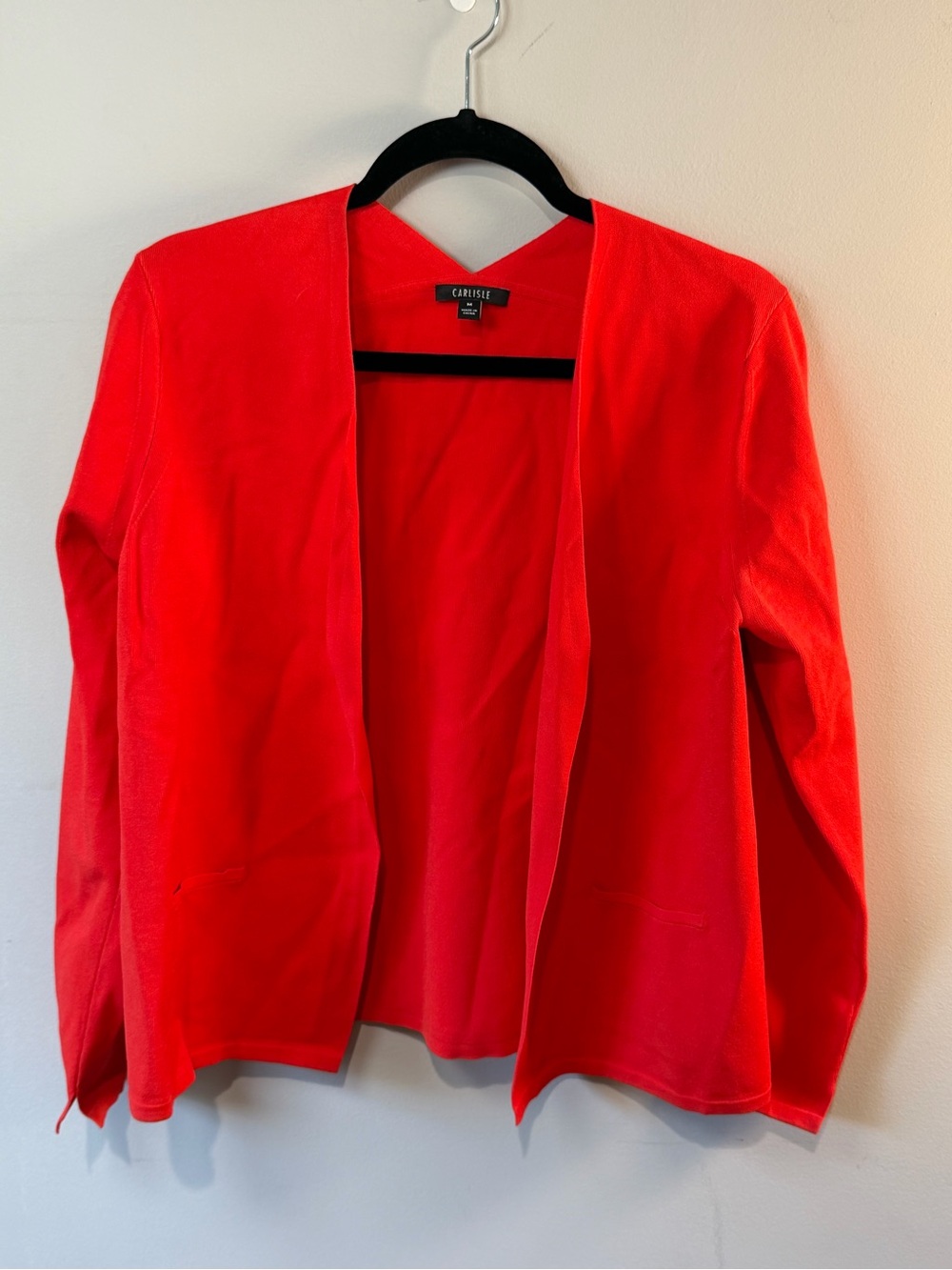 Carlisle Women’s Red Knit Open Front Long Sleeve Cardigan Size Medium